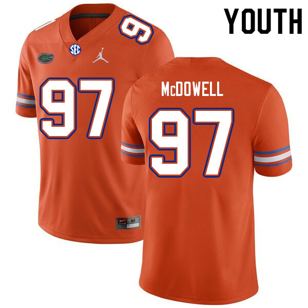 Youth #97 Griffin McDowell Florida Gators College Football Jerseys Sale-Orange - Click Image to Close